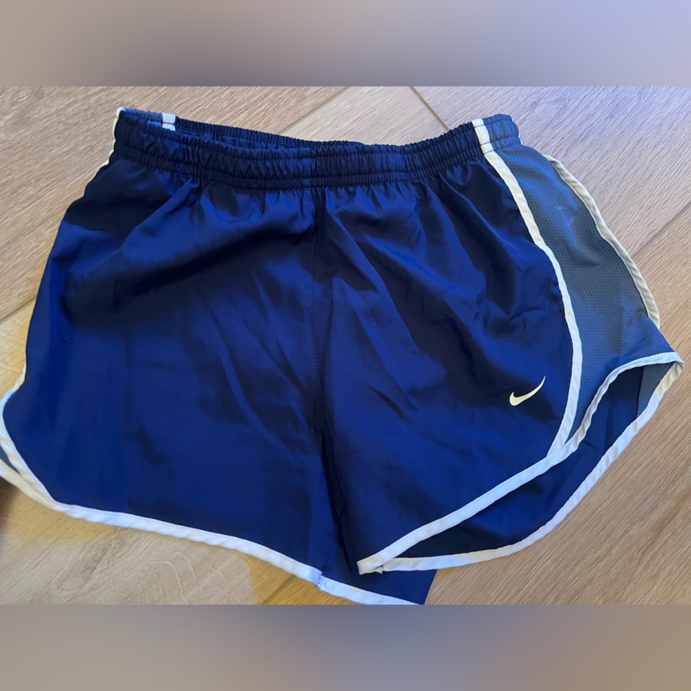 Nike Navy Blue Running Shorts with White Accents